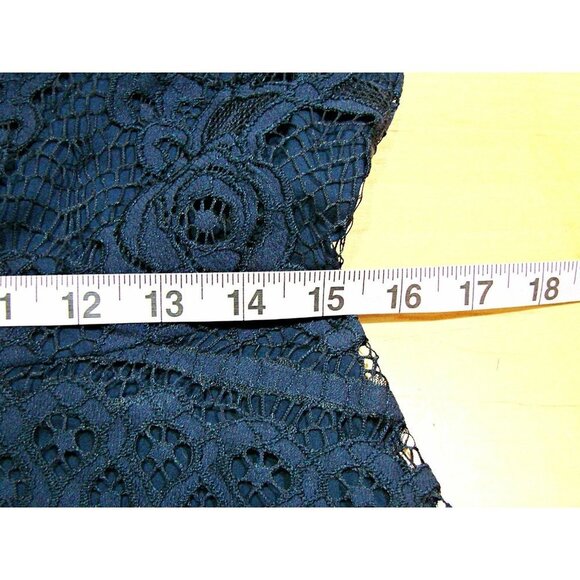 Urban Outfitters Black Swan Lace Eyelet Crochet Halter Dress Navy Blue Size S/M - Picture 9 of 12